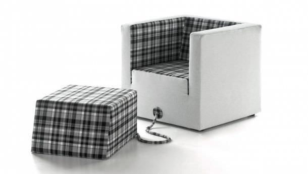 poltrana e pouf tartan